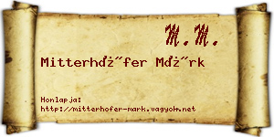 Mitterhöfer Márk névjegykártya